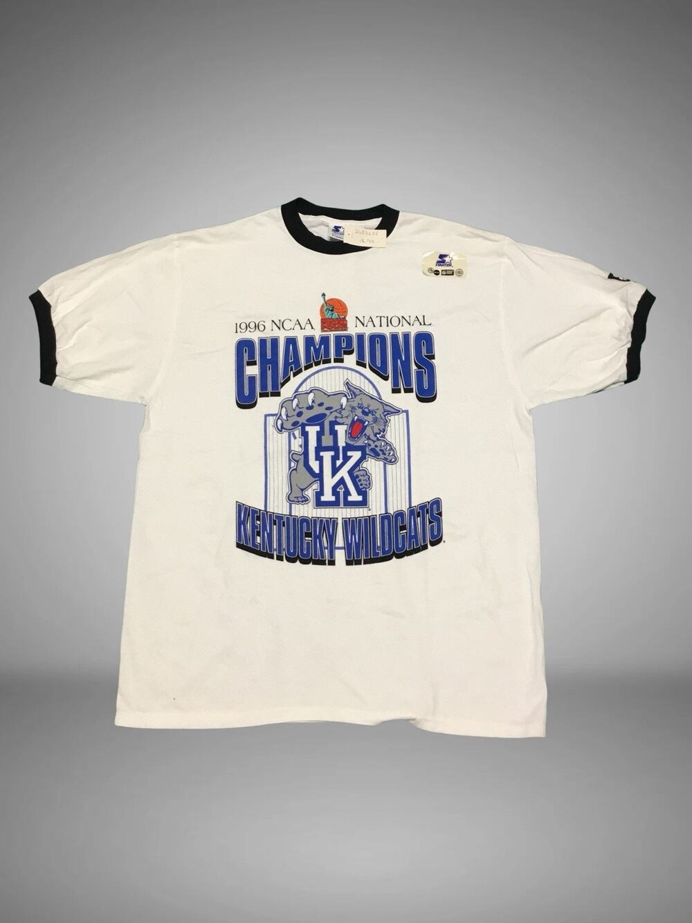 University of Kentucky Wildcats 1996 Final 4 Vintage Starter Ringer T-Shirt XL